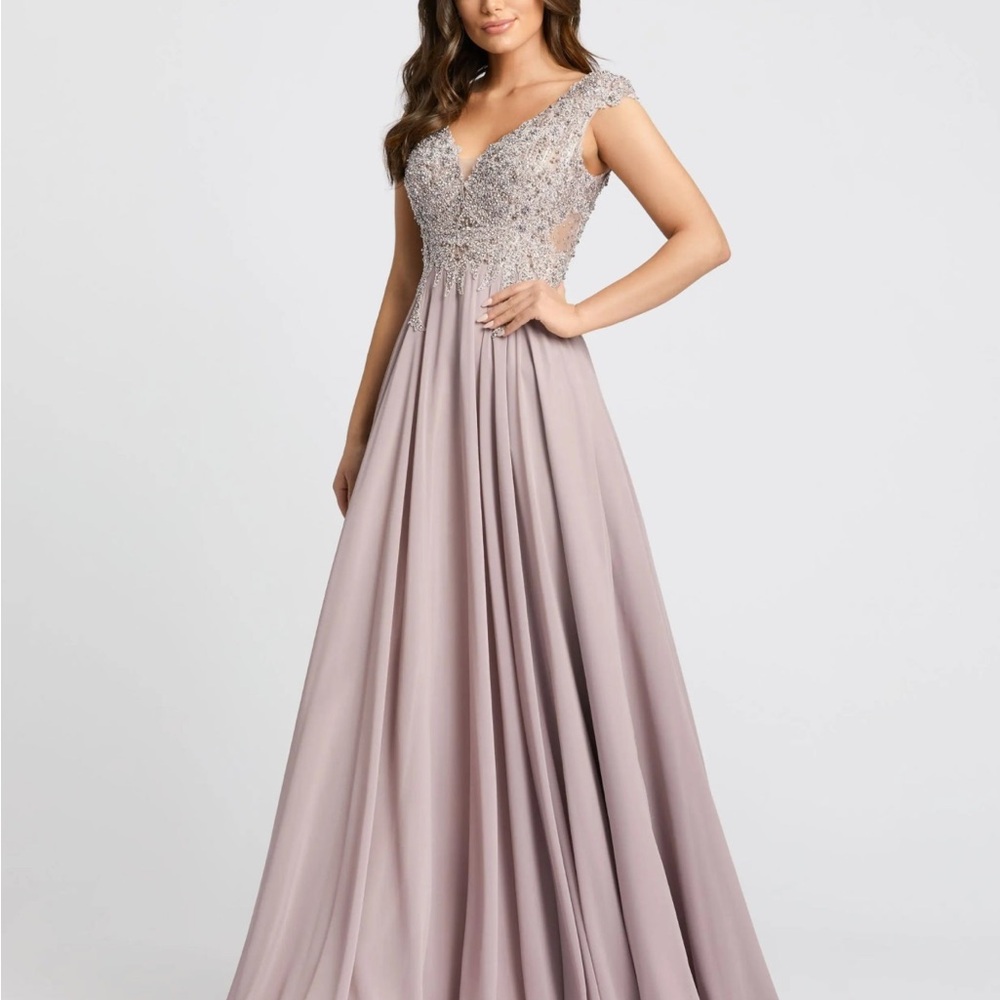 Mac Duggal Pink Embellished Pleated Gown for Prom